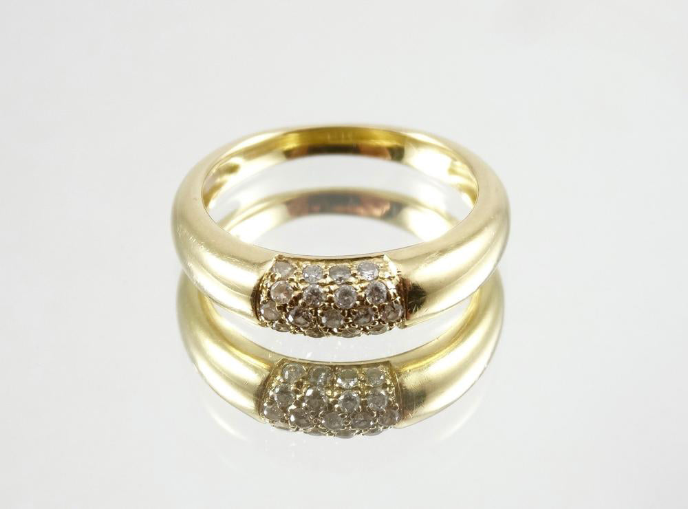 Demi-alliance en or et diamants