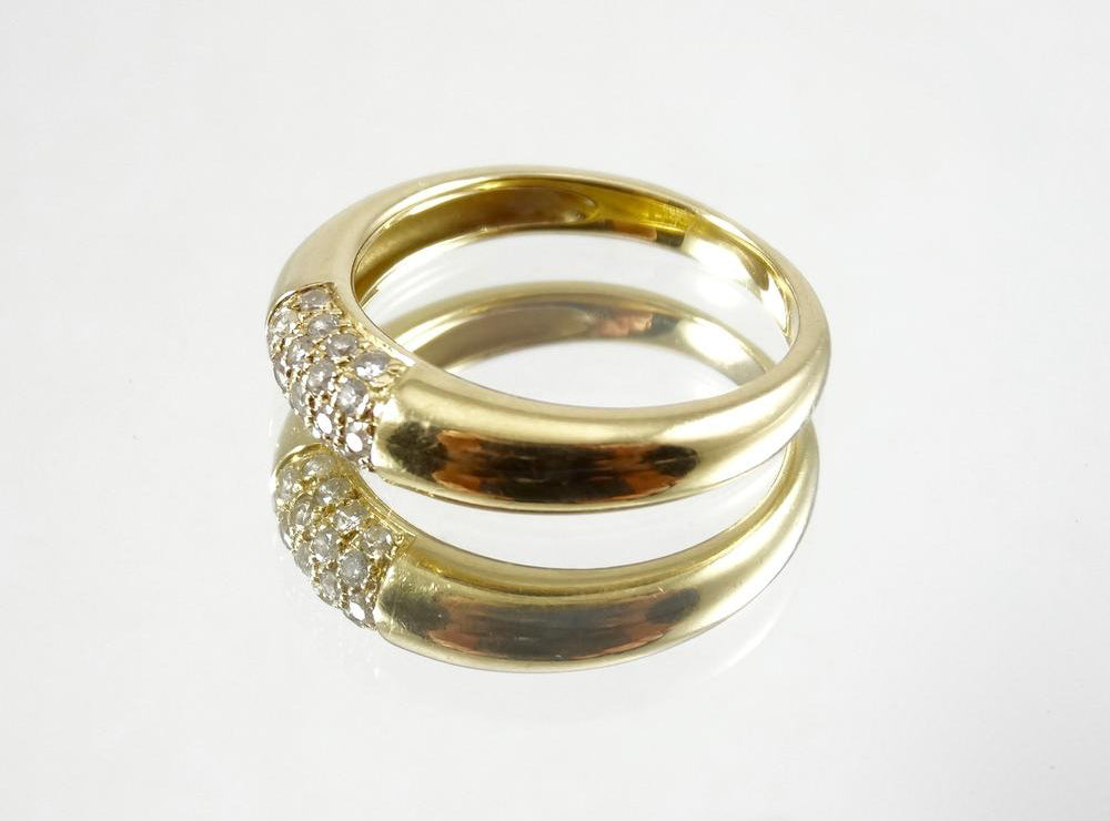 Bague jonc or et diamants 0,20 ct