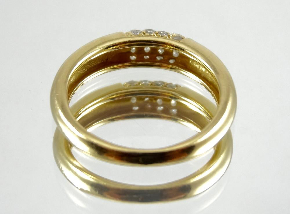 Bague jonc or et diamants 0,20 ct