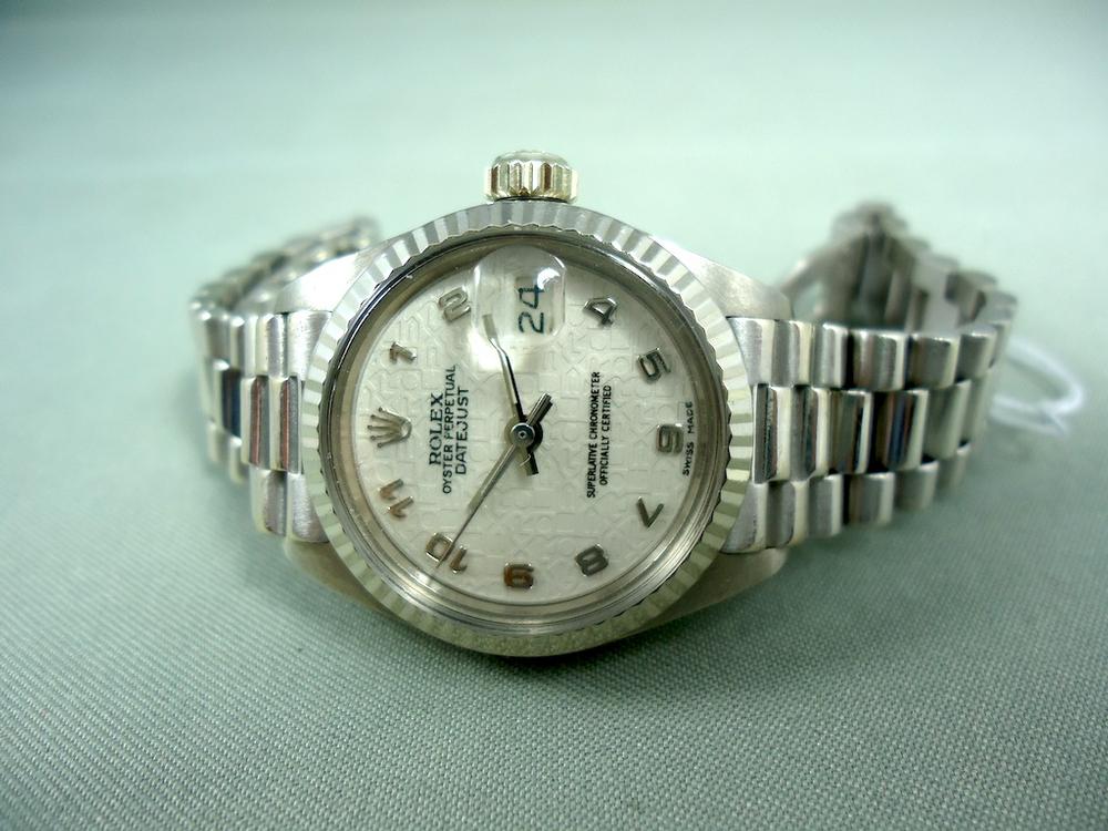 Rolex Lady Date Just Tout or blanc Vintage