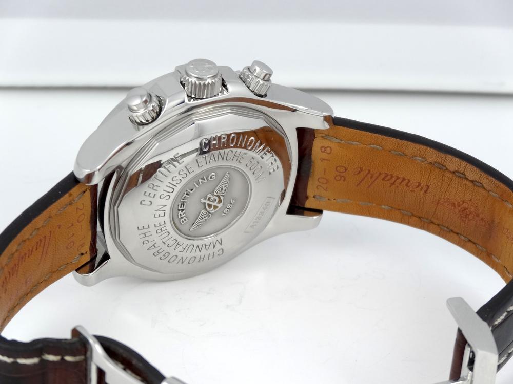 Breitling Chrono SuperOcean Acier sur cuir Boite & Papiers