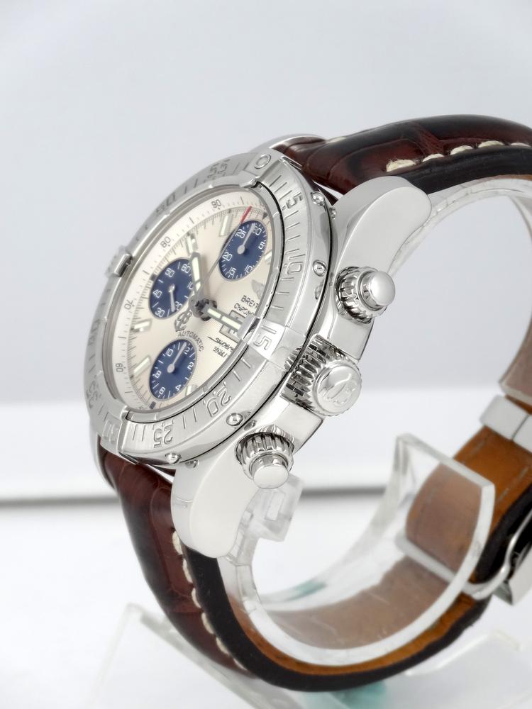 Breitling Chrono SuperOcean Acier sur cuir Boite & Papiers
