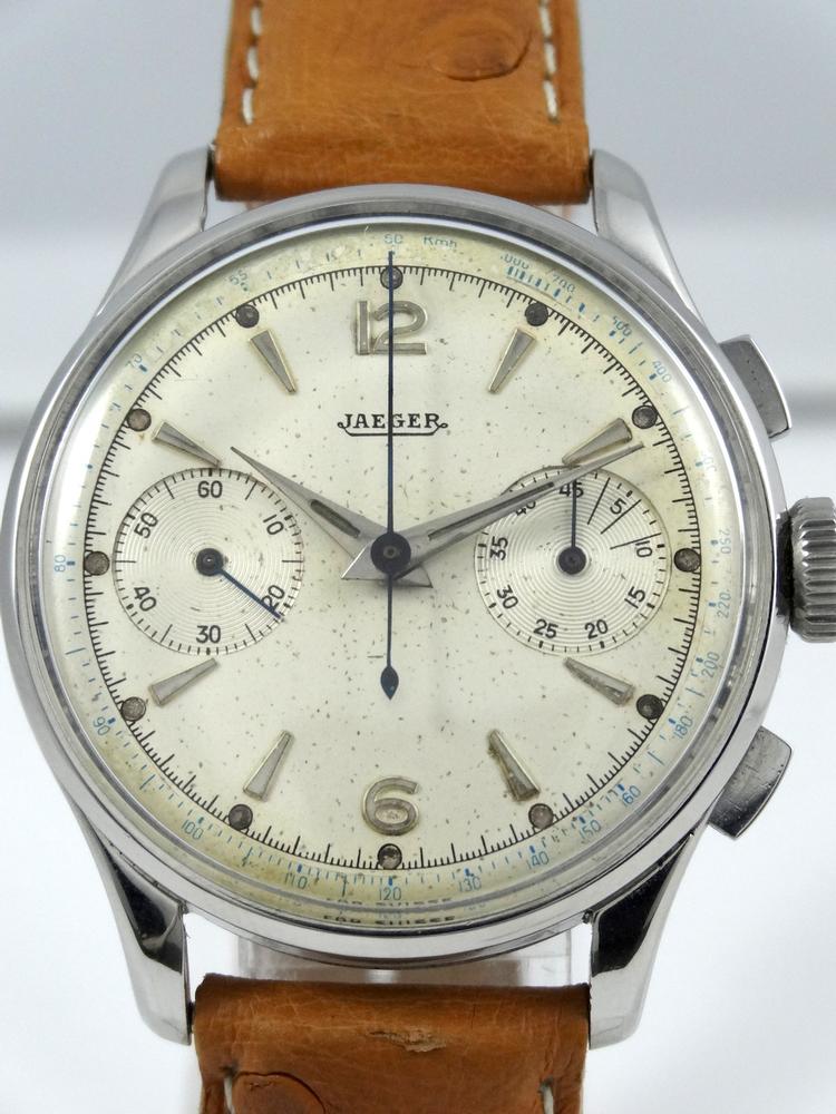 Jaeger Lecoltre Chrono Compax acier année 40