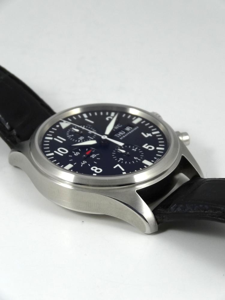 IWC Pilot Chrono Acier Réf 3717-01 boite & papier