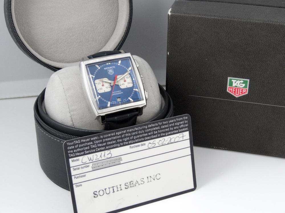 TAG Heuer Monaco Steve Mc Queen Bleue Boite & Papiers