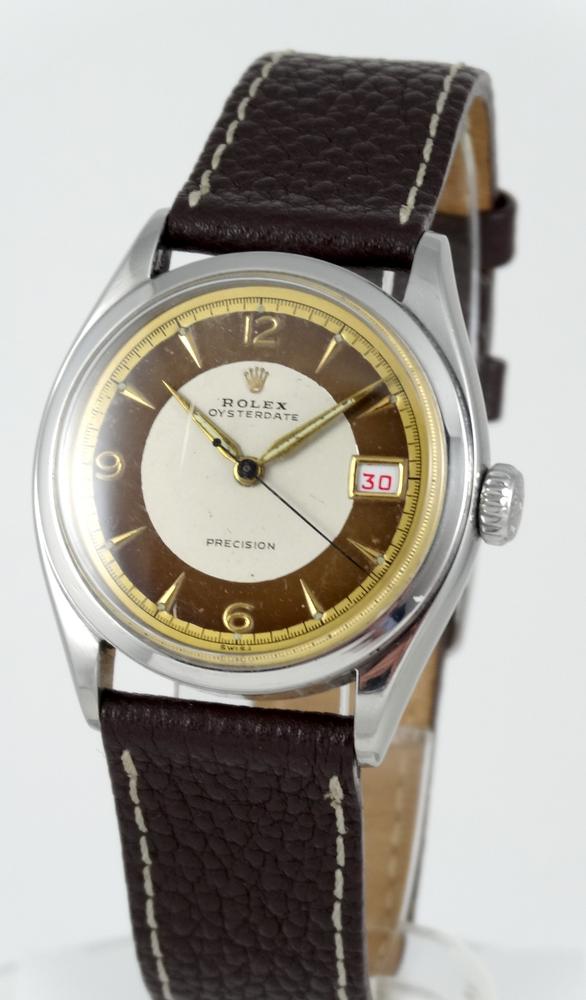 Rolex Date cadran Chocolat Bi-Ton Année 62