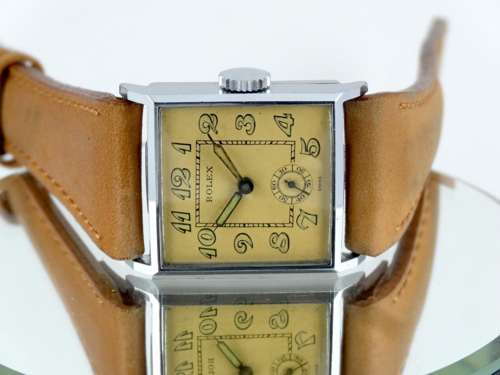 Rolex Carré Style Art Deco acier année 30