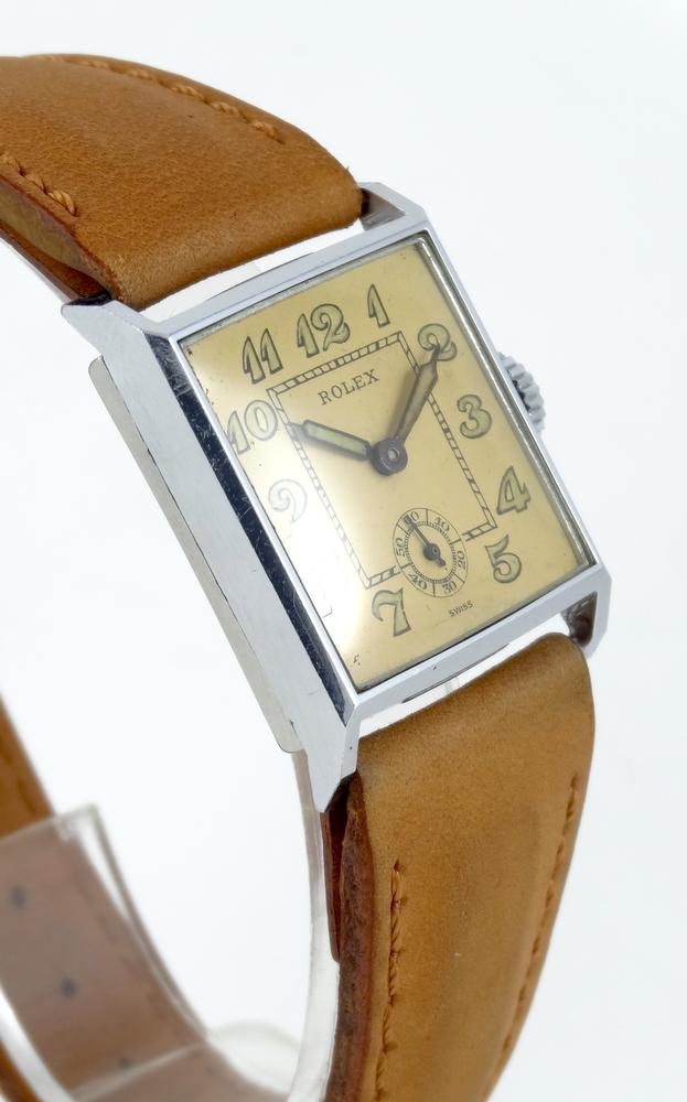 Rolex Carré Style Art Deco acier année 30