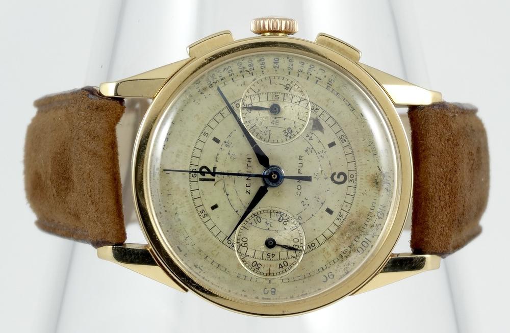 Zenith Compur Chrono 2 compteurs Yellow Gold 35mm