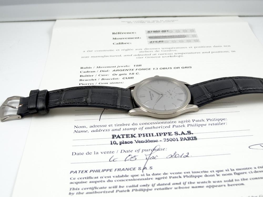 Patek Calatrava Réf 5196G or gris Comme neuve