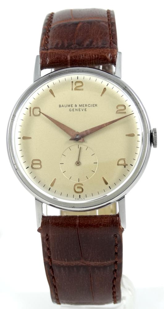 Baume & Mercier Style Calatrava acier taille Jumbo Année 50