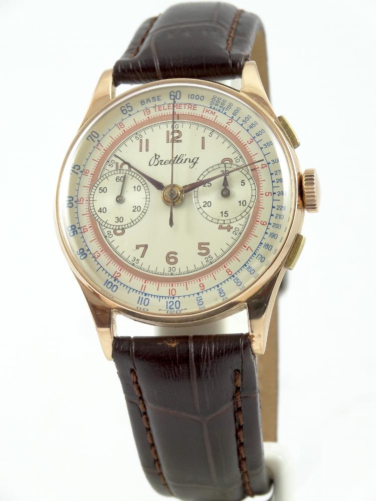Breitling Chrono 2 compteurs Grande Taille 38mm Or rose