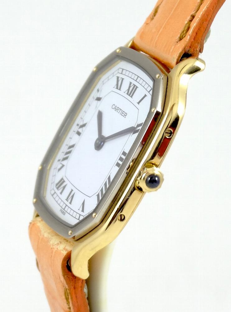 Cartier Santos Octogonale or blanc & Or jaune extra plate