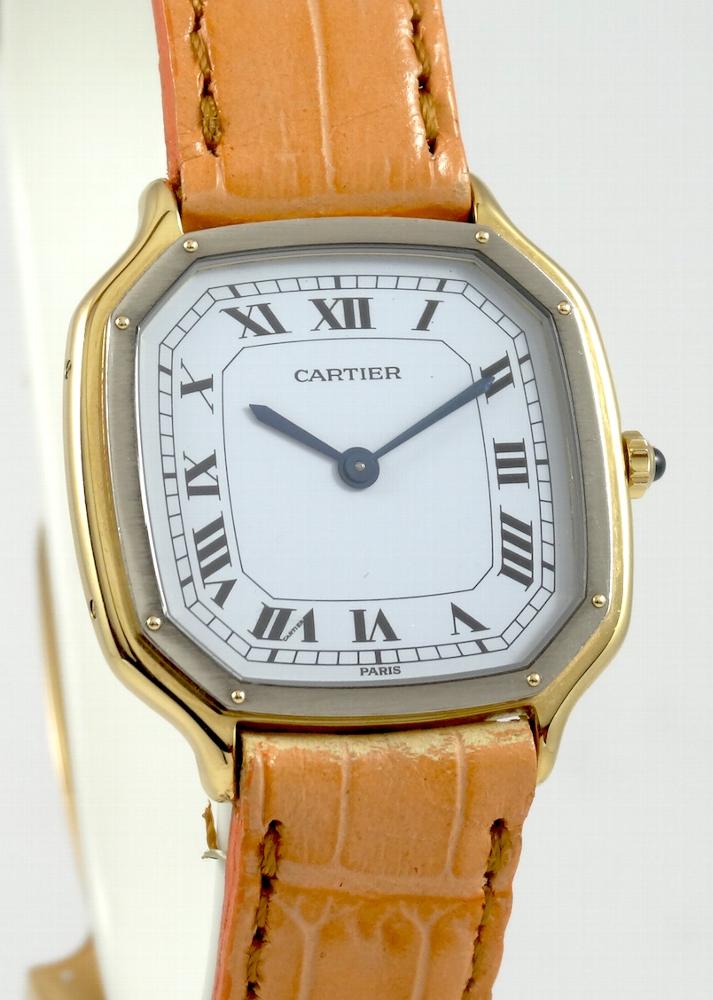 Cartier Santos Octogonale or blanc & Or jaune extra plate
