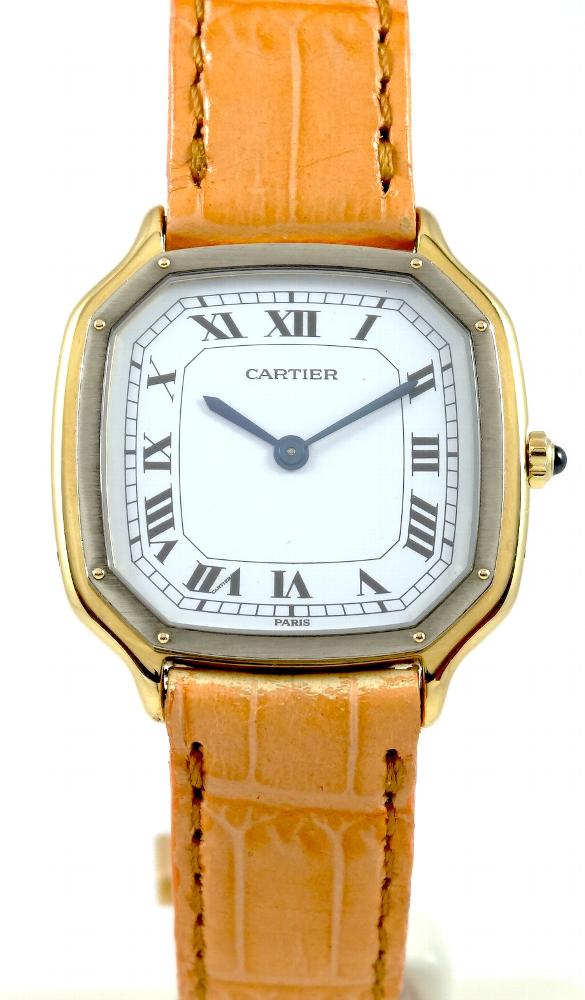 Cartier Santos Octogonale or blanc & Or jaune extra plate
