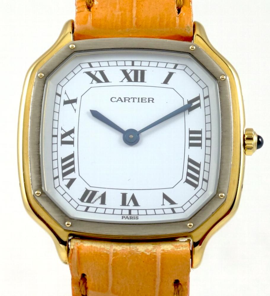 Cartier Santos Octogonale or blanc & Or jaune extra plate