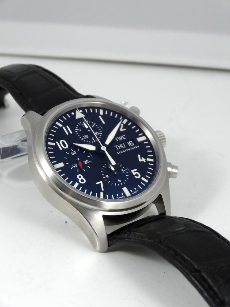 IWC Pilot Chrono Acier Réf 3717-01 boite & papier