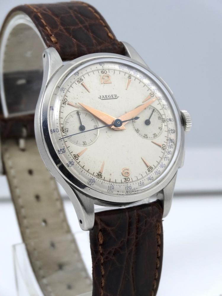 Jaeger-LeCoultre Chronographe Compax acier mécanique année 50