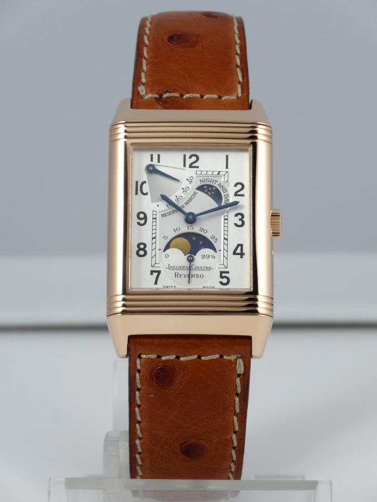 Jaeger Lecoultre Reverso Or rose Sun & Moon boite & Papiers