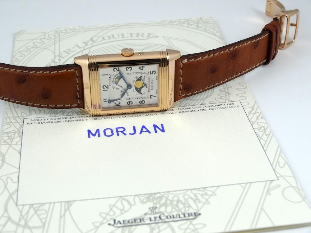 Jaeger Lecoultre Reverso GT Or rose Sun & Moon boite & Papiers d'origine