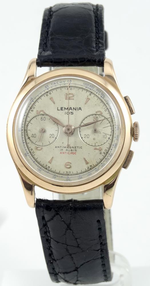 Lemania Chrono Rose Gold Antimagnetic Circa 1940