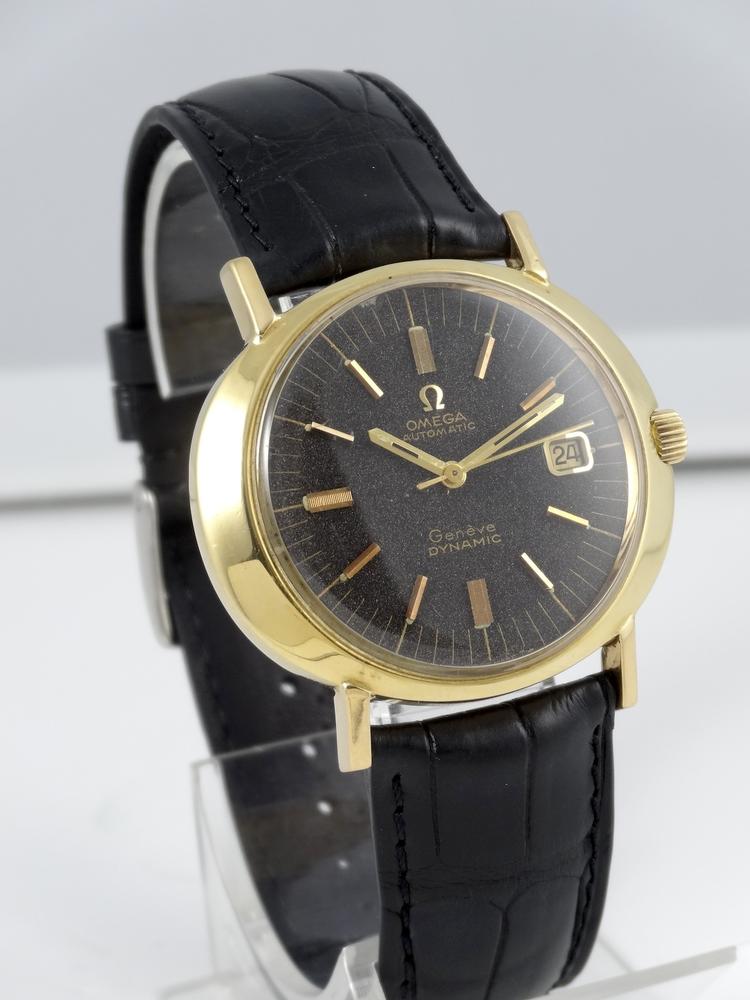 Omega Dynamic cadran noir Jumbo Or jaune dato Automatic