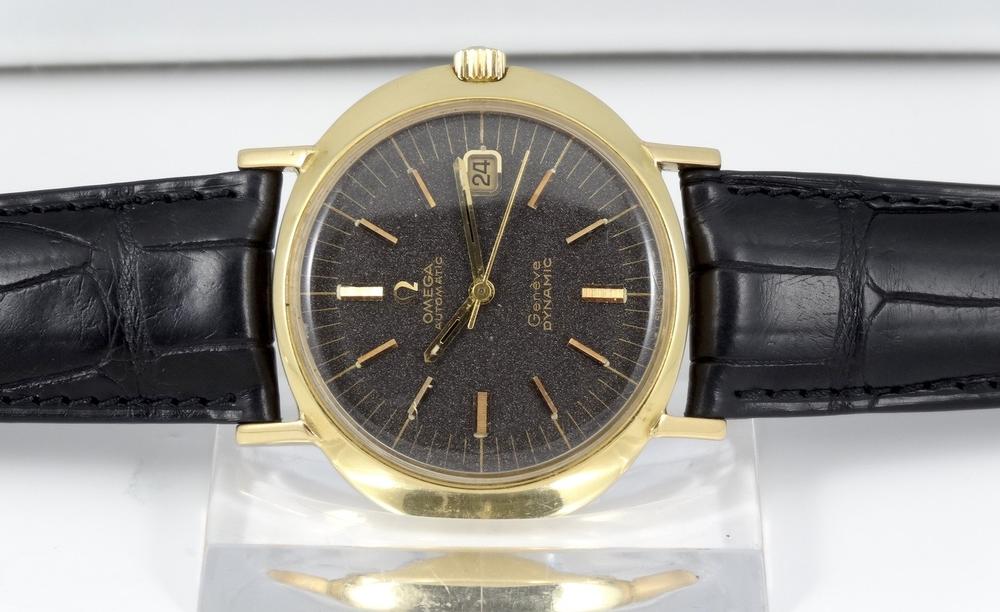 Omega Dynamic cadran noir Jumbo Or jaune dato Automatic