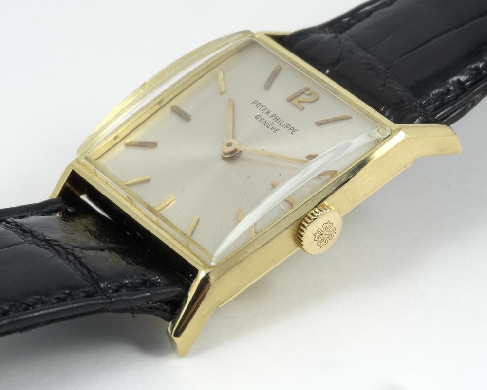 Patek Philippe Carré Or jaune Verre Dôme cadran Silver