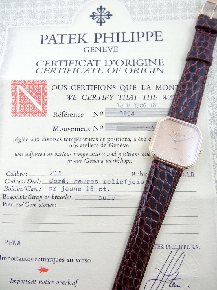 Patek Philippe Octogonal cadran Gubelin Papier d'origine