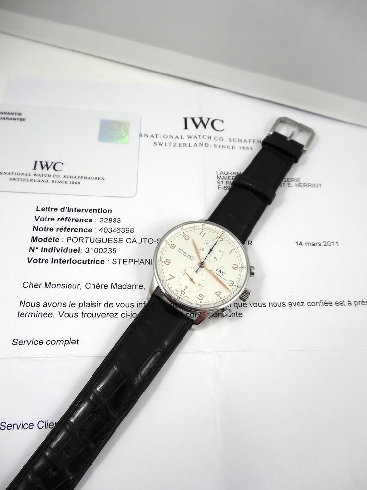 IwC Portugaise cadran Blanc Index Or rose Full Set