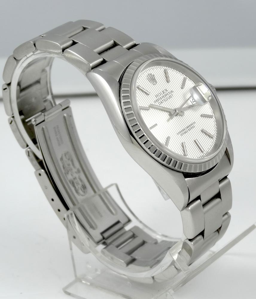 Rolex Datejust cadran tissé réf 16220 boite & Papiers