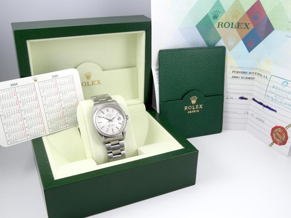 Rolex Datejust cadran tissé réf 16220 boite & Papiers
