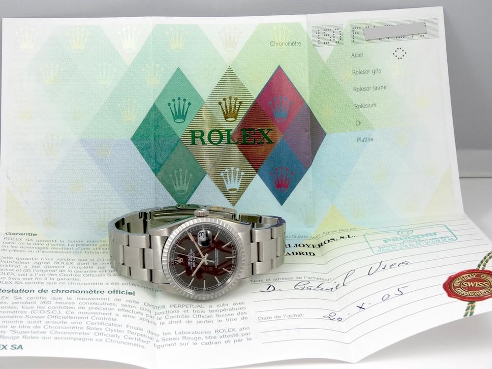 Rolex Datejust cadran noir réf 16220 boite & Papiers
