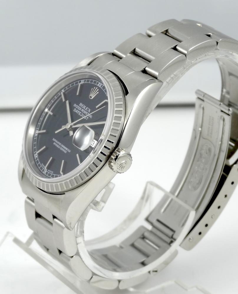 Rolex Datejust cadran noir réf 16220 boite & Papiers