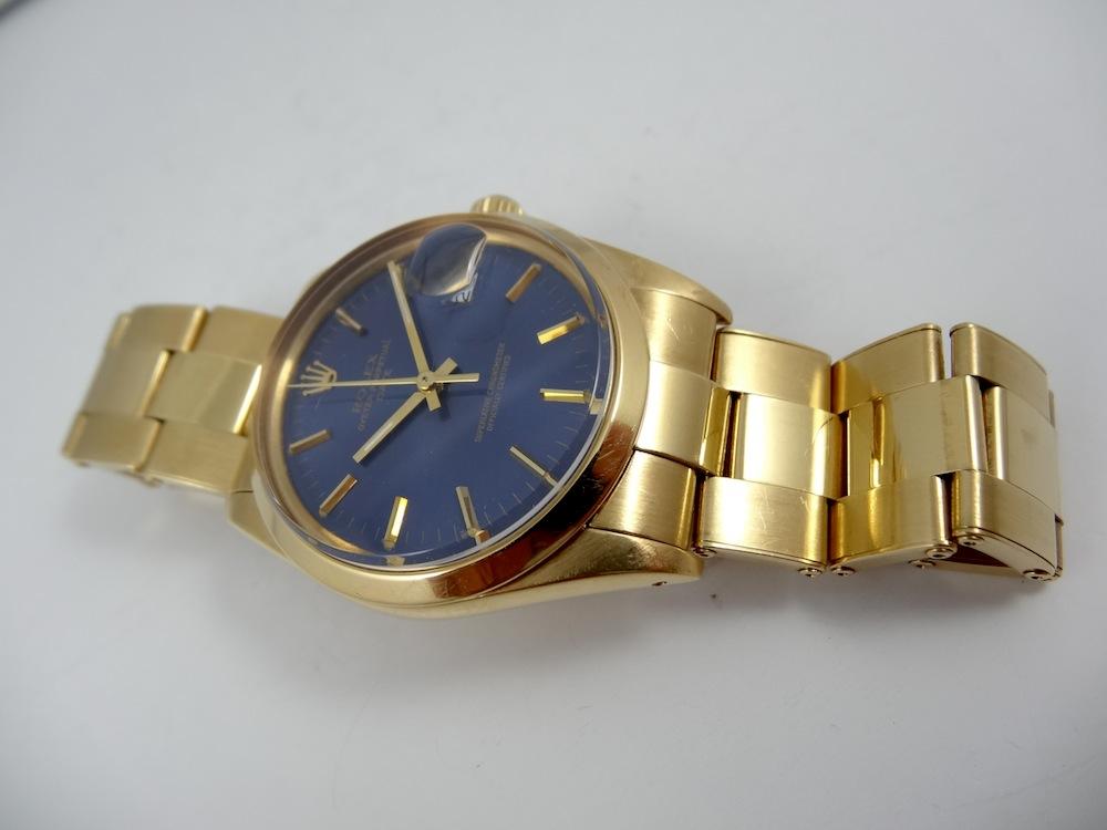 Rolex Date or jaune Réf 15008 Cadran couleur Lapis