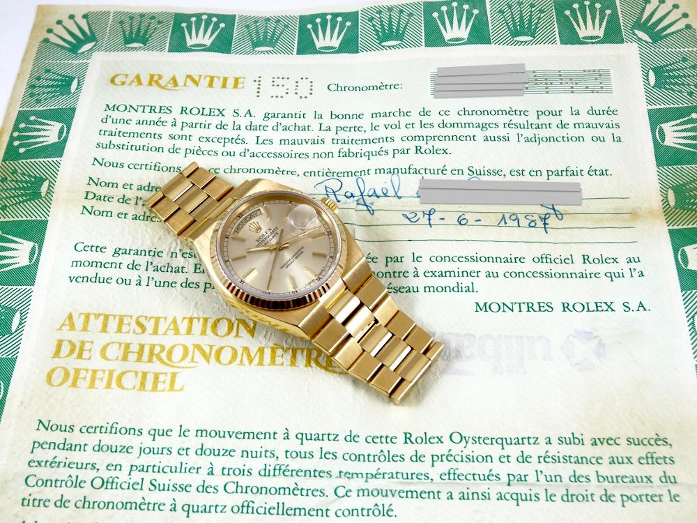 Rolex Oyster Quartz Day-Date Full Set Holly Grail