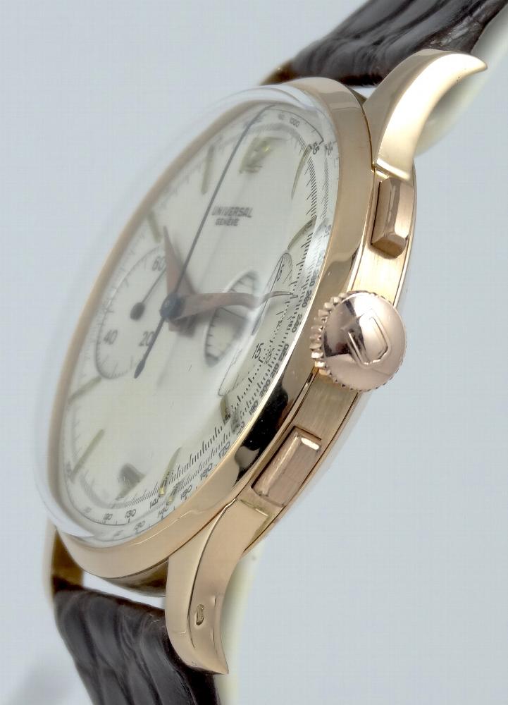 Universal Genève Chrono Compax Grande Taille 38mm or rose