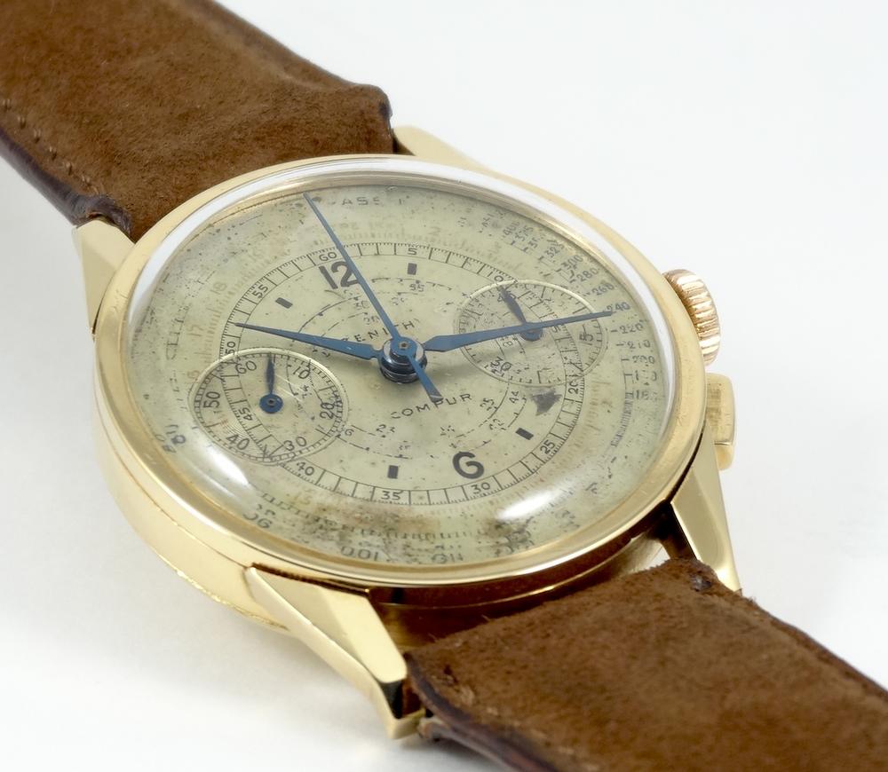 Zenith Compur Chrono 2 compteurs Yellow Gold 35mm