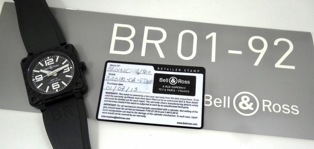 Bell & Ross BR01-92 Carbone 500 ex Boite & Papiers