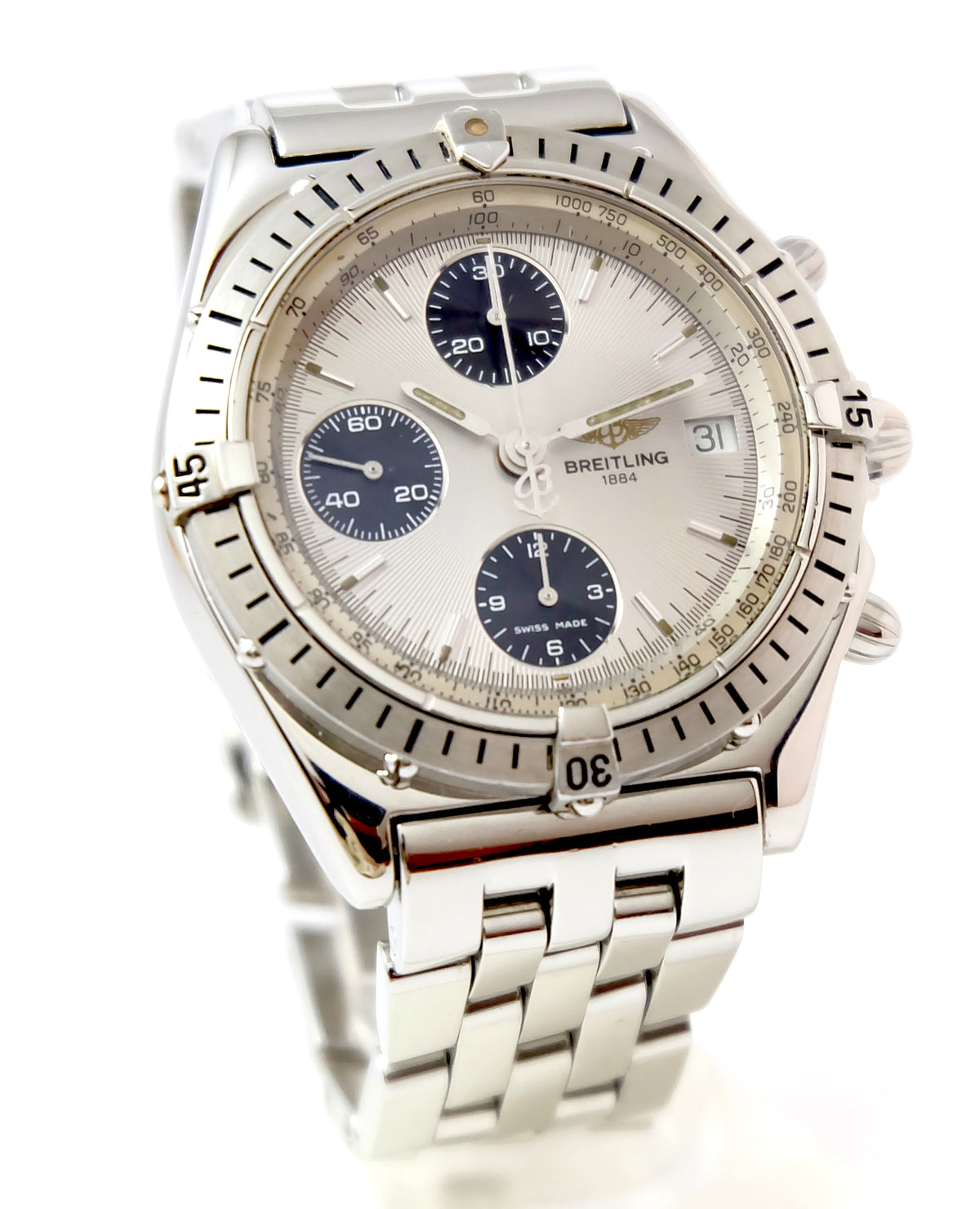 Breitling Chronomat cadran silver année 90 première main