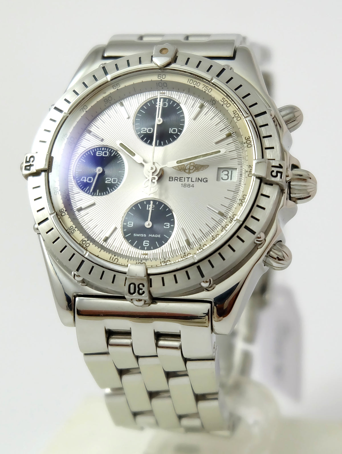 Breitling Chronomat cadran silver année 90 première main