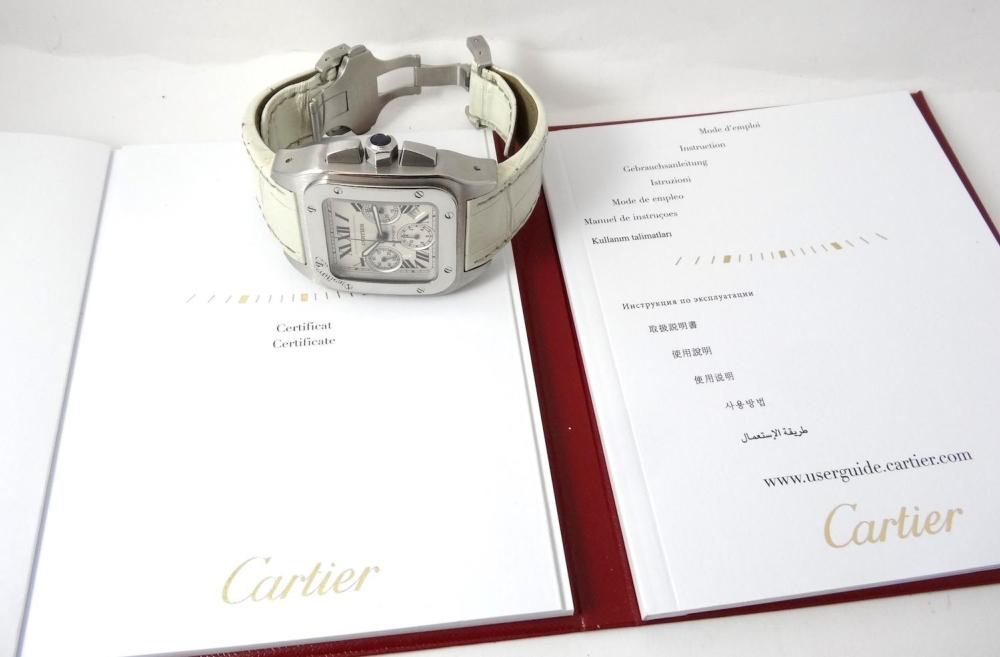 Cartier Santos 100 Xl Chronograph Boite & Papiers comme neuve