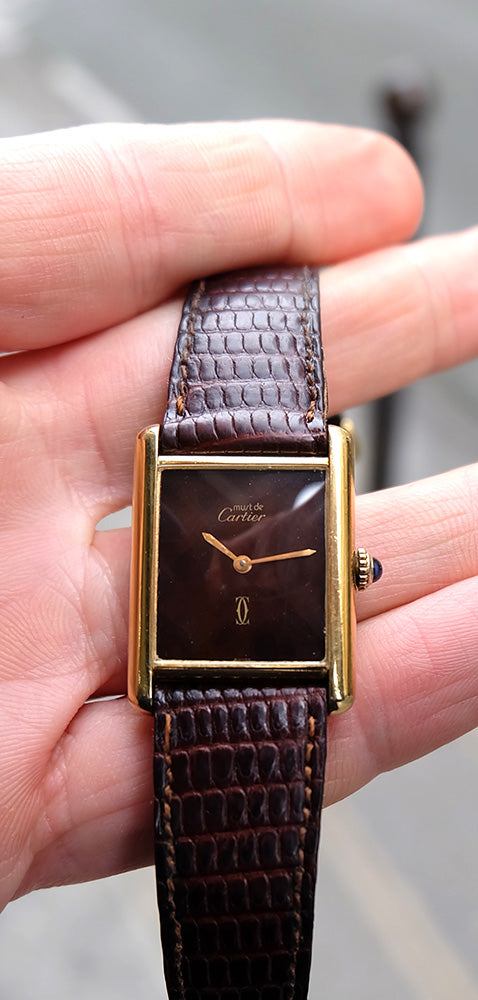 Cartier Tank Vermeil Cadran Chocolat