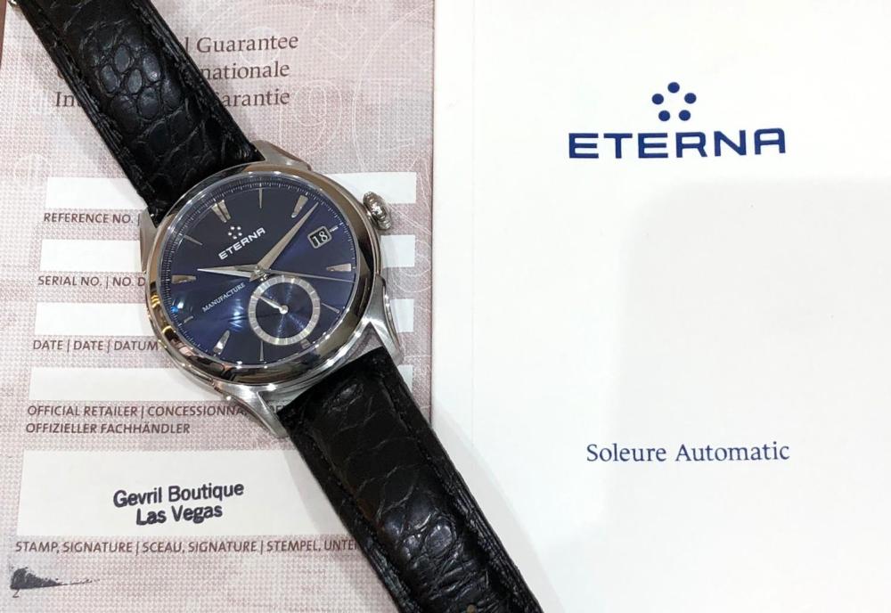 Eterna 1948 Legacy Gmt Comme neuve cadran bleu
