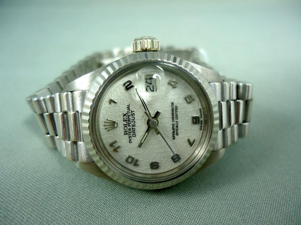 Rolex Lady Date Just Tout or blanc Vintage