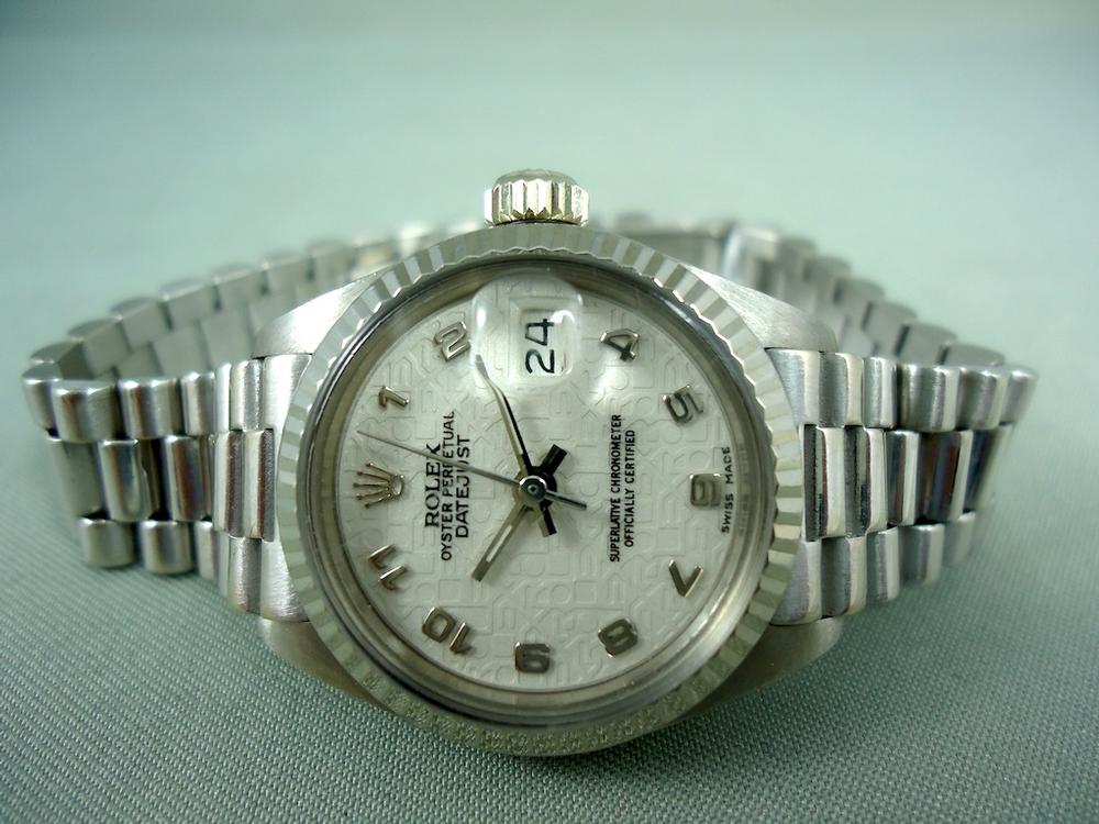 Rolex Lady Date Just Tout or blanc Vintage