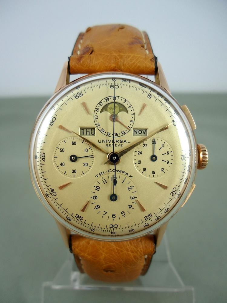 Universal Chrono Tri-Compax Grande Taille Or rose