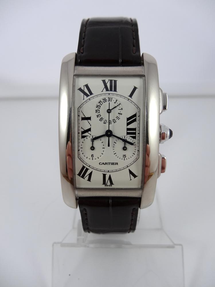 Cartier Tank Americaine Chrono Or Blanc