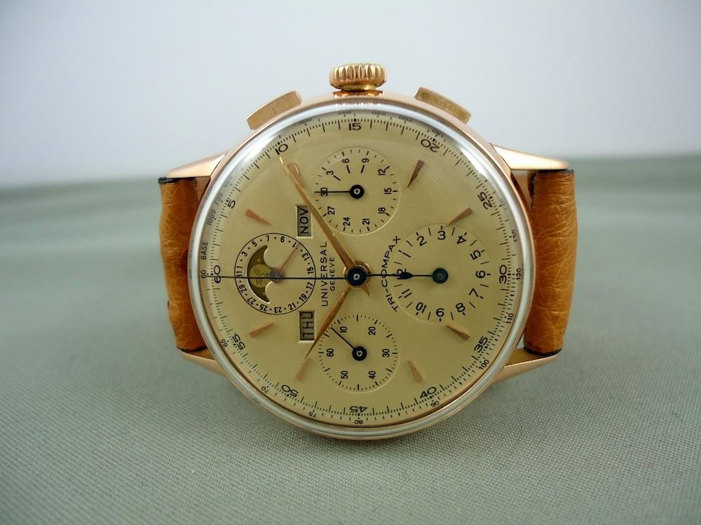 Universal Chrono Tri-Compax Grande Taille Or rose