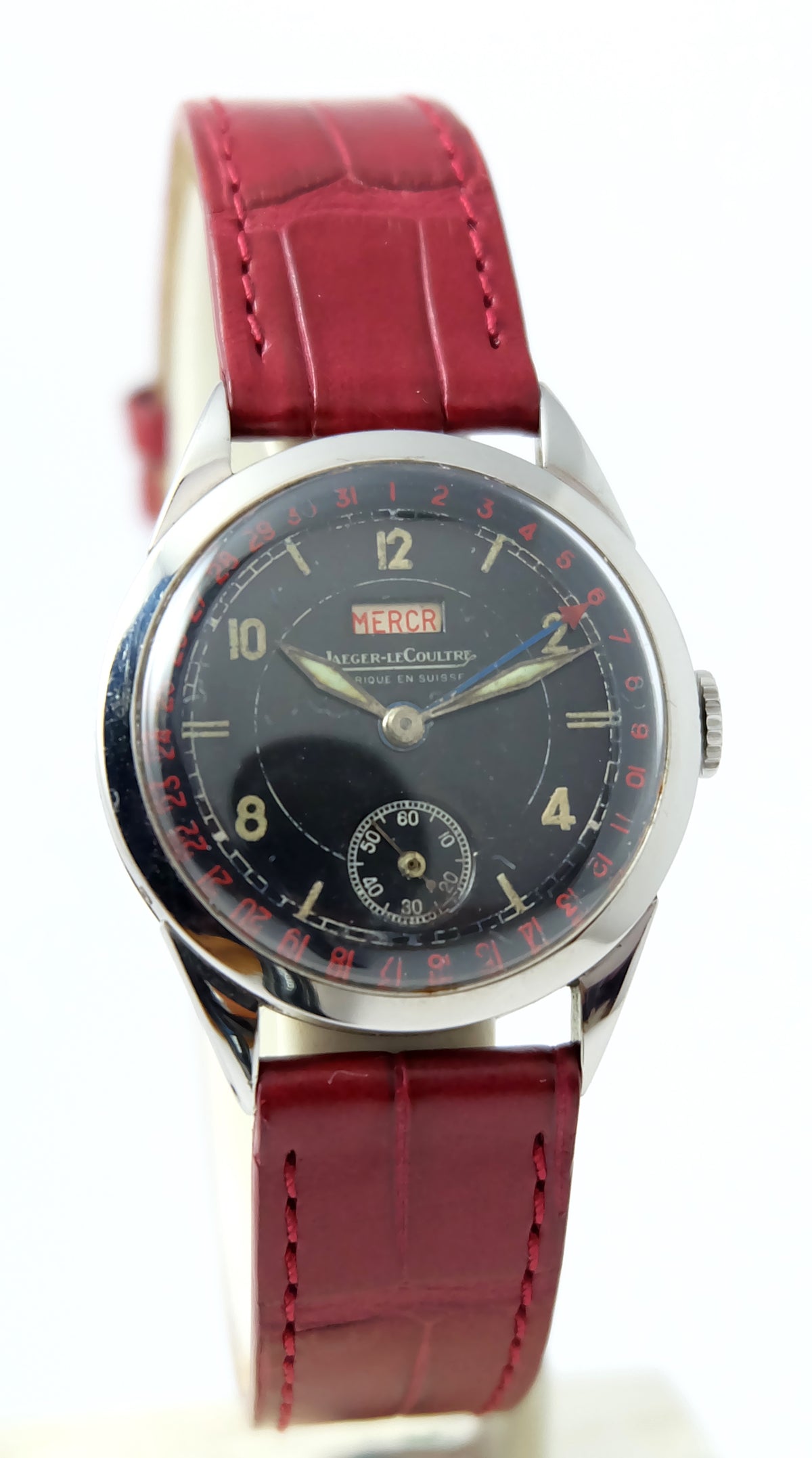 Jaeger Lecoultre cadran noir laqué Daydate circa 1946